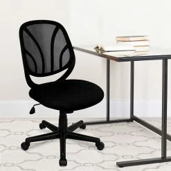 Alternative view of Emma+Oliver Emma And Oliver Mid-Back Black Mesh Swivel Task Office Chair With Flex Bars