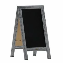 Emma+Oliver Emma And Oliver Burke White 40"x20" Rustic Vintage A-Frame Double-Sided Folding Chalkboard With Magnetic Surface For Weddings, Parties, Showers And More Rustic Brown