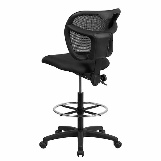 Emma+Oliver Emma And Oliver Mid-Back Black Mesh Drafting Chair With Back Height Adjustment 3 Emma+Oliver Emma And Oliver Mid-Back Black Mesh Drafting Chair With Back Height Adjustment - Image 3