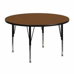 Emma+Oliver Emma And Oliver 48" Round Oak HP Laminate Preschool Activity Table -Emma+Oliver shop unnamed file 6979