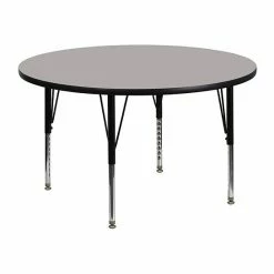 Emma+Oliver Emma And Oliver 48" Round Oak HP Laminate Preschool Activity Table -Emma+Oliver shop unnamed file 6980