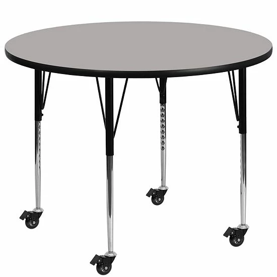 Emma+Oliver Emma and Oliver Mobile 48" Round Grey HP Laminate Adjustable Activity Table Oak Emma+Oliver Emma And Oliver Mobile 48" Round Grey HP Laminate Adjustable Activity Table Oak -Emma+Oliver shop unnamed file 6984