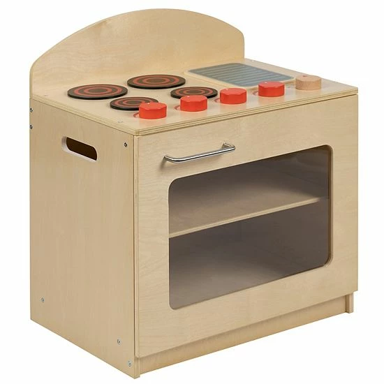 Emma+Oliver Emma And Oliver Children's Wooden Kitchen Stove With Turnable Knobs For Commercial Or Home Use 1 Emma+Oliver Emma And Oliver Children's Wooden Kitchen Stove With Turnable Knobs For Commercial Or Home Use