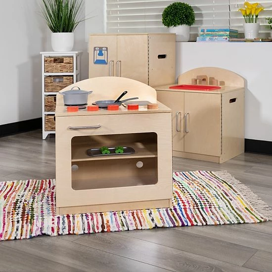 Emma+Oliver Emma And Oliver Children's Wooden Kitchen Stove With Turnable Knobs For Commercial Or Home Use 2 Emma+Oliver Emma And Oliver Children's Wooden Kitchen Stove With Turnable Knobs For Commercial Or Home Use - Image 2