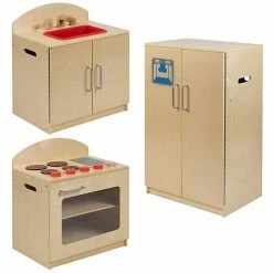 Emma+Oliver Emma And Oliver Children's Wooden Kitchen Set-Stove/Sink/Refrigerator For Commercial Or Home Use