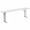 Emma+Oliver Emma And Oliver 8-Foot Granite White Plastic Folding Training / Seminar Table