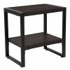 Emma+Oliver Emma And Oliver Charcoal Wood Grain Finish End Table With Black Metal Frame