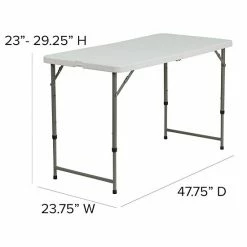 Emma+Oliver Emma And Oliver 4-Foot Height Adjustable Bi-Fold White Plastic Folding Table W/ Handle 9 Emma+Oliver Emma And Oliver 4-Foot Height Adjustable Bi-Fold White Plastic Folding Table W/ Handle -Emma+Oliver shop unnamed file 718