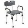 Emma+Oliver Emma And Oliver 300 Lb. Capacity Adjustable White Bath & Shower Chair With Depth Adjustable Back Gray