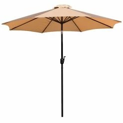 Emma+Oliver Emma And Oliver 9' Red Outdoor Patio Umbrella-Crank & Tilt Function - 1.5" Diameter Steel Pole