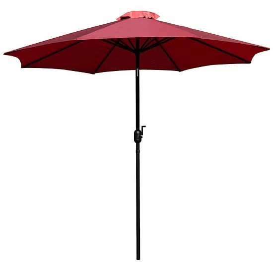 Emma+Oliver Emma And Oliver 9' Red Outdoor Patio Umbrella-Crank & Tilt Function - 1.5" Diameter Steel Pole 7 Emma+Oliver Emma And Oliver 9' Red Outdoor Patio Umbrella-Crank & Tilt Function - 1.5" Diameter Steel Pole - Image 7