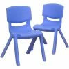 Emma+Oliver Emma And Oliver 2 Pack Green Plastic Stackable School Chair With 12"H Seat, Preschool Seating