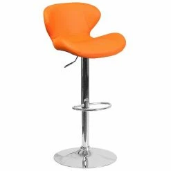 Emma+Oliver Emma And Oliver Red Vinyl Adjustable Height Curved Back Barstool -Emma+Oliver shop unnamed file 8