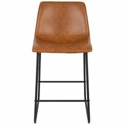 Emma+Oliver Emma And Oliver Set Of 2 Kitchen Counter Height Stool - 24 Inch Gray LeatherSoft Barstool Dark Brown -Emma+Oliver shop unnamed file 81