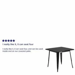 Emma+Oliver Emma And Oliver Commercial Grade 31.5" Square Blue Metal Indoor-Outdoor Table -Emma+Oliver shop unnamed file 822