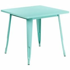 Emma+Oliver Emma And Oliver Commercial Grade 31.5" Square Blue Metal Indoor-Outdoor Table -Emma+Oliver shop unnamed file 827