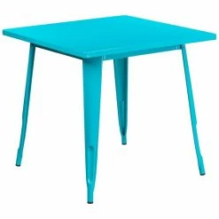 Emma+Oliver Emma And Oliver Commercial Grade 31.5" Square Blue Metal Indoor-Outdoor Table -Emma+Oliver shop unnamed file 831
