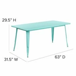 Emma+Oliver Emma And Oliver Commercial Grade 31.5" X 63" Rectangular Green Metal Indoor-Outdoor Table 4 Emma+Oliver Emma And Oliver Commercial Grade 31.5" X 63" Rectangular Green Metal Indoor-Outdoor Table -Emma+Oliver shop unnamed file 854