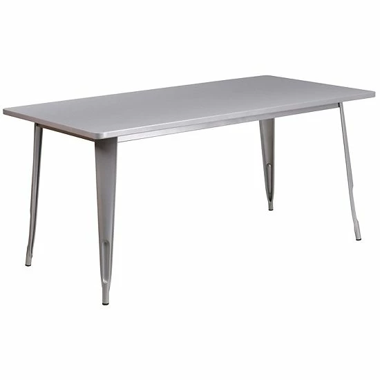Emma+Oliver Emma and Oliver Commercial Grade 31.5" x 63" Rectangular Green Metal Indoor-Outdoor Table Emma+Oliver Emma And Oliver Commercial Grade 31.5" X 63" Rectangular Green Metal Indoor-Outdoor Table -Emma+Oliver shop unnamed file 862