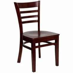 Emma+Oliver Emma And Oliver Ladder Back Mahogany Wood Chair Blackmahogany -Emma+Oliver shop unnamed file 892