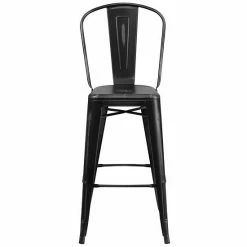 Emma+Oliver Emma And Oliver Commercial 30"H Distressed Silver Gray Metal Indoor-Outdoor Dining Barstool -Emma+Oliver shop unnamed file 917