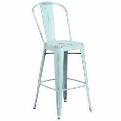 Emma+Oliver Emma And Oliver Commercial 30"H Distressed Silver Gray Metal Indoor-Outdoor Dining Barstool -Emma+Oliver shop unnamed file 925