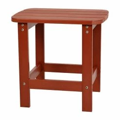Emma+Oliver Emma And Oliver All-Weather Poly Resin Adirondack Side Table In Red - Patio Table -Emma+Oliver shop unnamed file 943