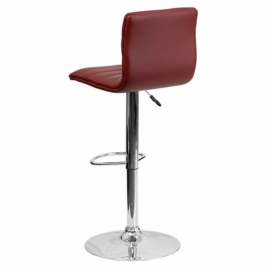 Emma+Oliver Emma and Oliver White Vinyl Adjustable Height Barstool - Horizontal Stitch Back Emma+Oliver Emma And Oliver White Vinyl Adjustable Height Barstool - Horizontal Stitch Back -Emma+Oliver shop unnamed file 964