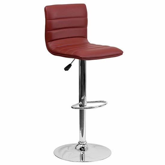 Emma+Oliver Emma and Oliver White Vinyl Adjustable Height Barstool - Horizontal Stitch Back Emma+Oliver Emma And Oliver White Vinyl Adjustable Height Barstool - Horizontal Stitch Back -Emma+Oliver shop unnamed file 974
