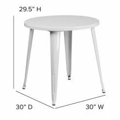 Emma+Oliver Emma And Oliver Commercial Grade 30" Round Blue Metal Indoor-Outdoor Table -Emma+Oliver shop unnamed file 979