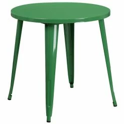 Emma+Oliver Emma And Oliver Commercial Grade 30" Round Blue Metal Indoor-Outdoor Table -Emma+Oliver shop unnamed file 982