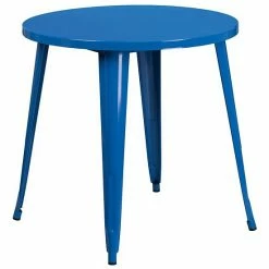 Emma+Oliver Emma And Oliver Commercial Grade 30" Round Blue Metal Indoor-Outdoor Table -Emma+Oliver shop unnamed file 985