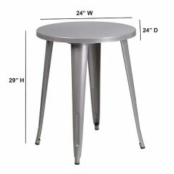 Emma+Oliver Emma And Oliver Commercial Grade 24" Round Orange Metal Indoor-Outdoor Table -Emma+Oliver shop unnamed file 992