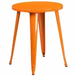 Emma+Oliver Emma And Oliver Commercial Grade 24" Round Orange Metal Indoor-Outdoor Table -Emma+Oliver shop unnamed file 996