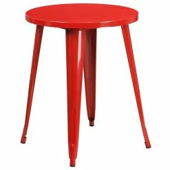 Emma+Oliver Emma And Oliver Commercial Grade 24" Round Orange Metal Indoor-Outdoor Table -Emma+Oliver shop unnamed file 997